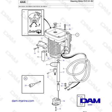 Volvo Penta D6-310D-B/D6-330D-B/D6-370D-B/D6-435D-A - Steering motor, EVC-B -B2