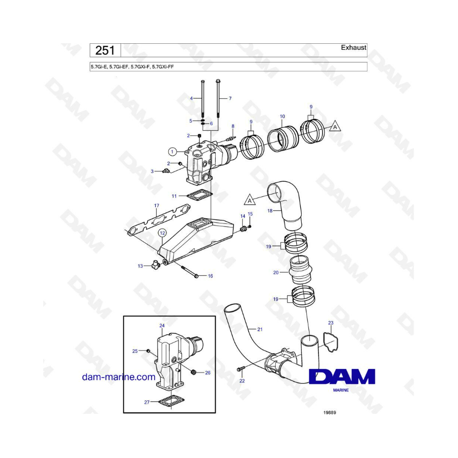 Volvo Penta 5.7L Gi-E / Gi-EF / GXi-F / GXi-FF - Exhaust Volvo Penta 5.7L Gi-E / Gi-EF / GXi-F / GXi-FF - Exhaust