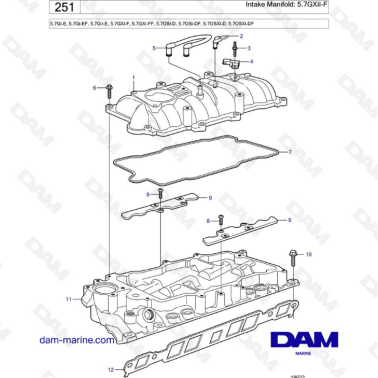 Volvo Penta 5.7L Gi-E / Gi-EF / GXi-F / GXi-FF - Intake manifold