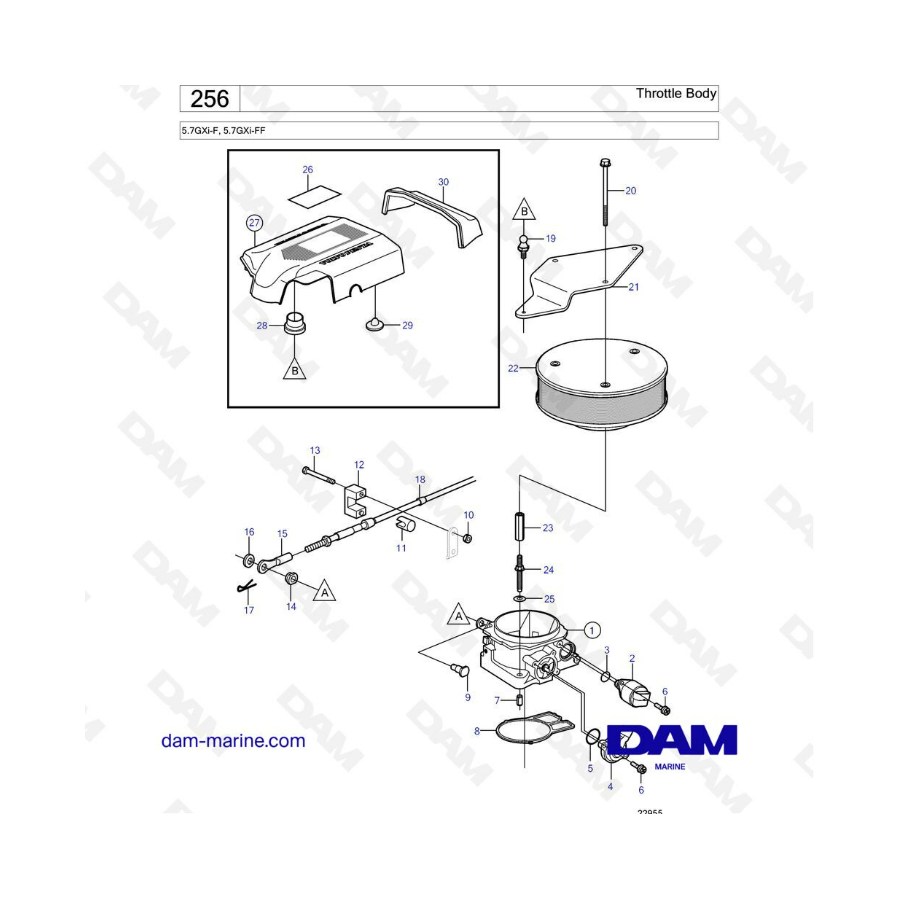 Volvo Penta 5.7L GXi-F / GXi-FF - Throttle body