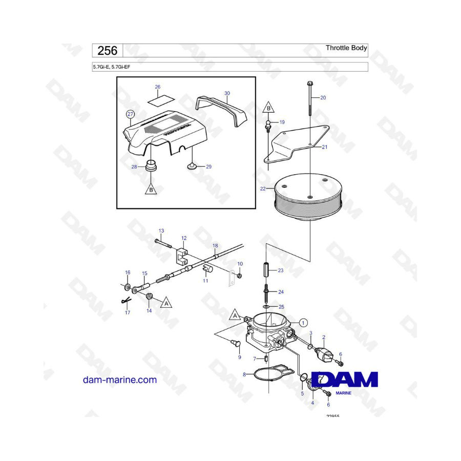 Volvo Penta 5.7L GiE / GiEF Throttle body DAM Marine