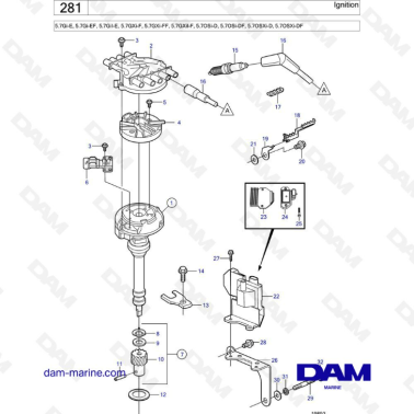 Volvo Penta 5.7L Gi-E / 5.7L Gi-EF / GXi-FF / GXi-F - Ignition