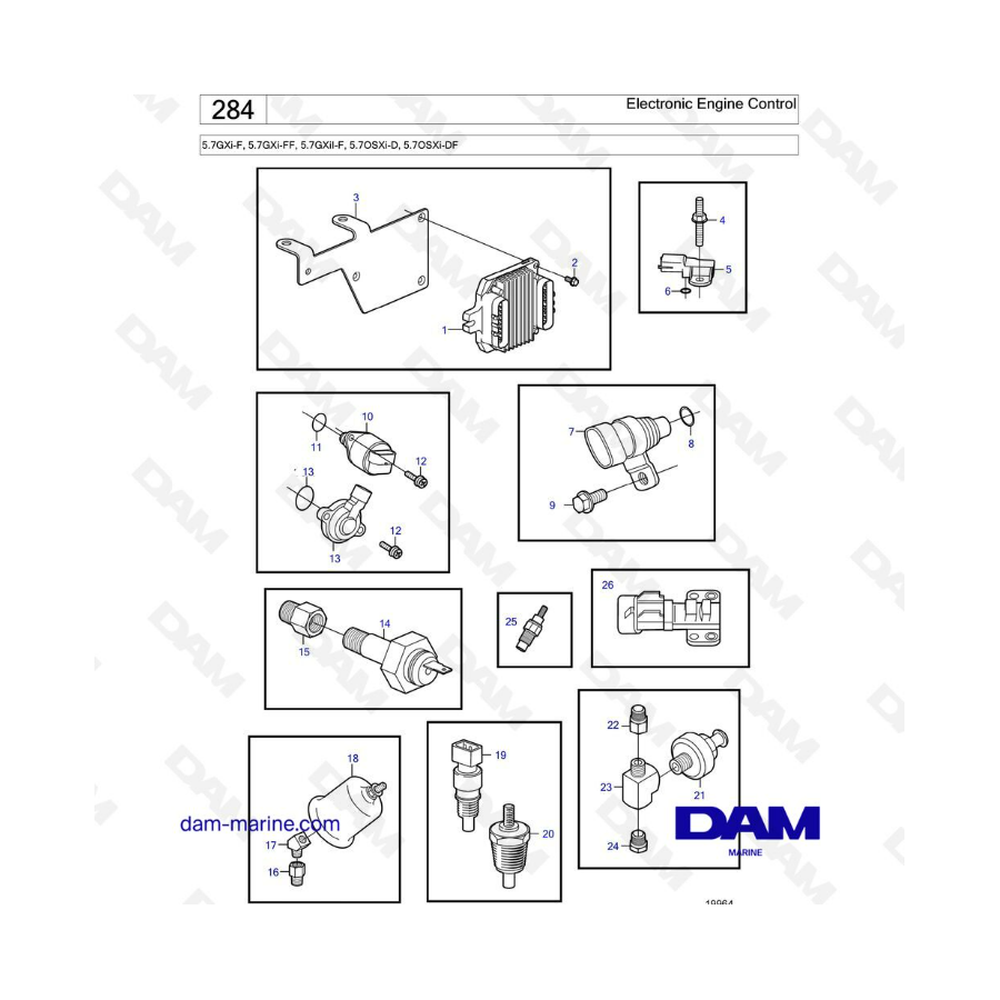 Volvo Penta 5.7L GXi-F / GXi-FF - Control electrónico del motor 