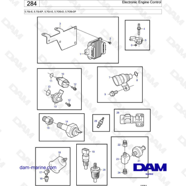 Volvo Penta 5.7L Gi-E / Gi-EF - Electronic engine control