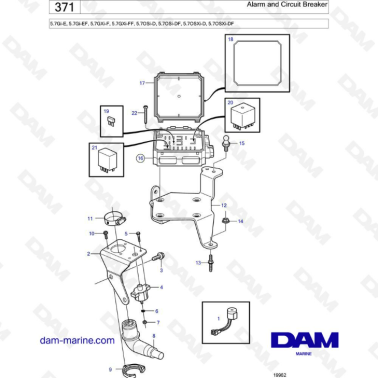 Volvo Penta 5.7L Gi-E / Gi-EF / GXi-F / GXi-FF - Alarm & circuit breaker