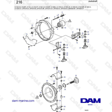 Volvo Penta 8.1L GI-B / BF / C / CF / D / DF / GSI-A / GXI-A(F) -B(F) -C(F) - Jackshaft
