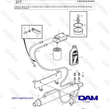 Volvo Penta 8.1L Gi-B / BF - Lubricating system