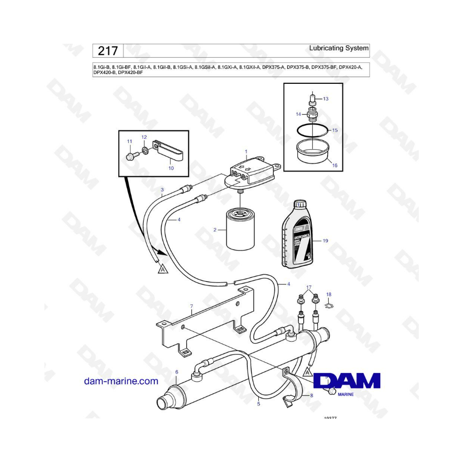 Volvo Penta 8.1L Gi-B / BF - Lubricating system