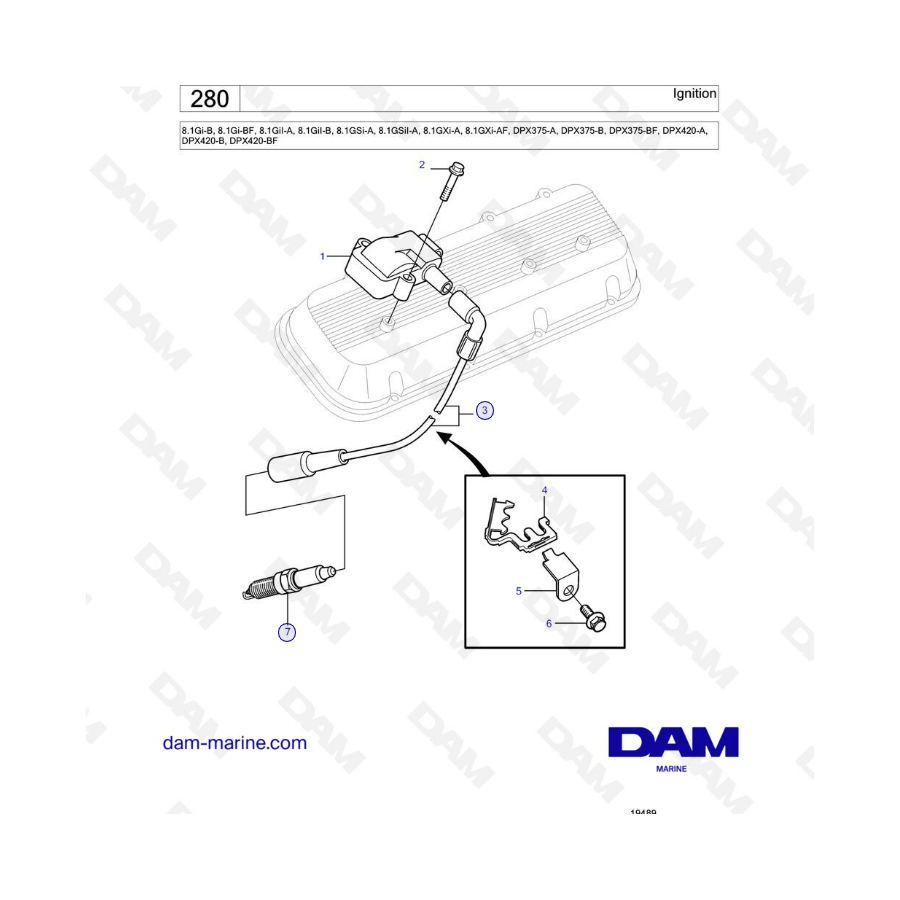 Volvo Penta 8.1L Gi-B / Gi-BF / GSI-A / GXI-AF - Ignition