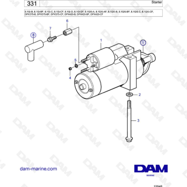 Volvo Penta 8.1L Gi-B / Gi-BF / Gi-C / Gi-CF / Gi-D / Gi-DF / GXi-A / GXi-AF / GXi-B / GXi-BF / GXi-C / GXi-CF - Starter