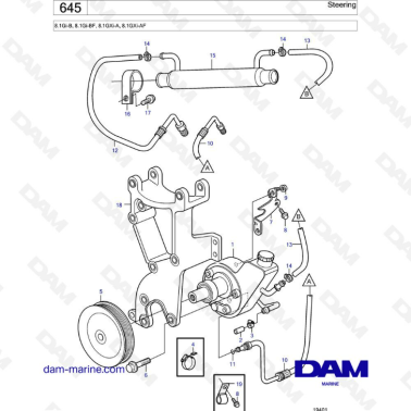 Volvo Penta 8.1L Gi-B / Gi-BF / GXi-A / GXi-AF - Steering