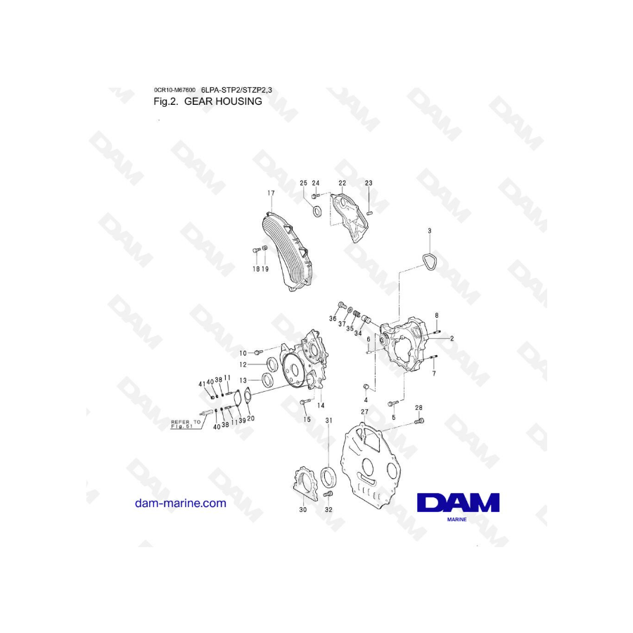 Yanmar 6LPA-SP2 - Gear housing