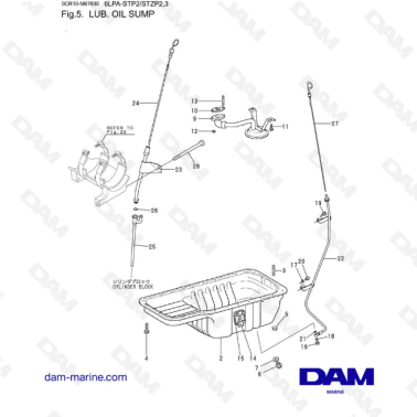 Yanmar 6LPA-SP2 / 6LPA-STZP2 / 6LPA-STZP3 - Lub oil sump