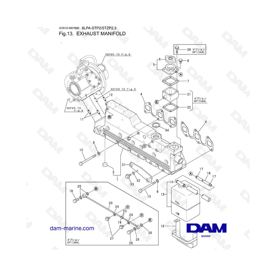 Volvo Penta 6LPA-STP2 / 6LPA-STZP2 / 6LPA-STZP3 - Exhaust manifold