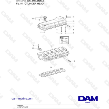 Volvo Penta 6LPA-STP2 / 6LPA-STZP2 / 6LPA-STZP3 - Cylinder head