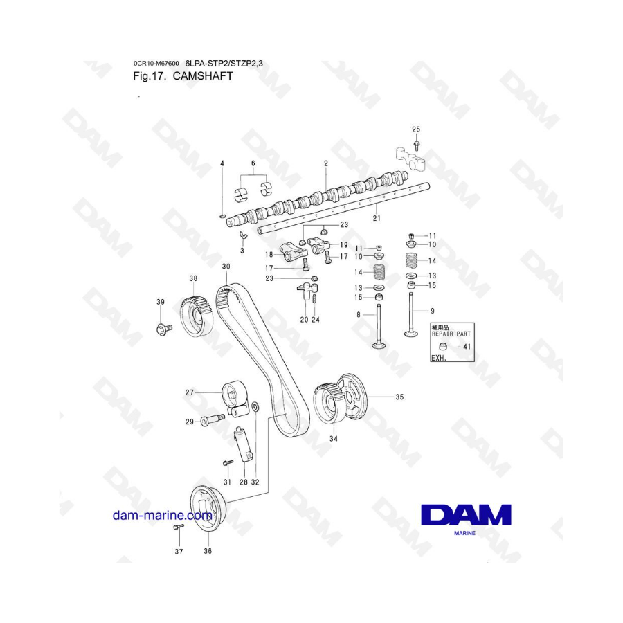 Yanmar 6LPA-STP2/ 6LPA-STZP2 / 6LPA-STZP3 - Camshaft