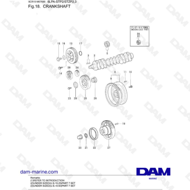 Yanmar 6LPA-STP2 / STZP2 / STZP3 - Crankshaft