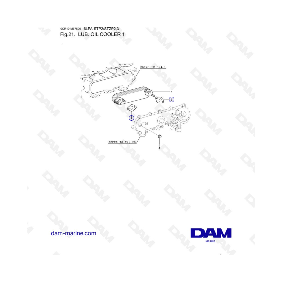 Yanmar 6LPA-STP2 / STZP2 / STZP3 - Lub oil cooler 1