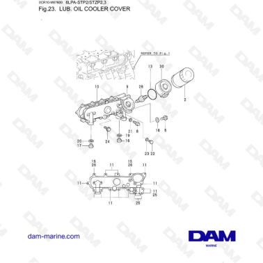 Yanmar 6LPA-STP2 / 6LPA-STZP2 / 6LPA-STZP3 - Lub oil cooler cover