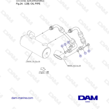 Yanmar 6LPA-STP2 / 6LPA-STZP2 / 6LPA-STZP3 - Lub oil pipe