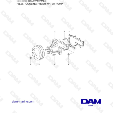 Yanmar 6LPA-STP2 / 6LPA-STZP2 / 6LPA-STZP3 - Cooling fresh water pump
