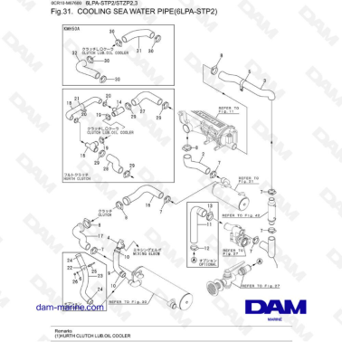Yanmar 6LPA-STP2 - Cooling sea water pipe