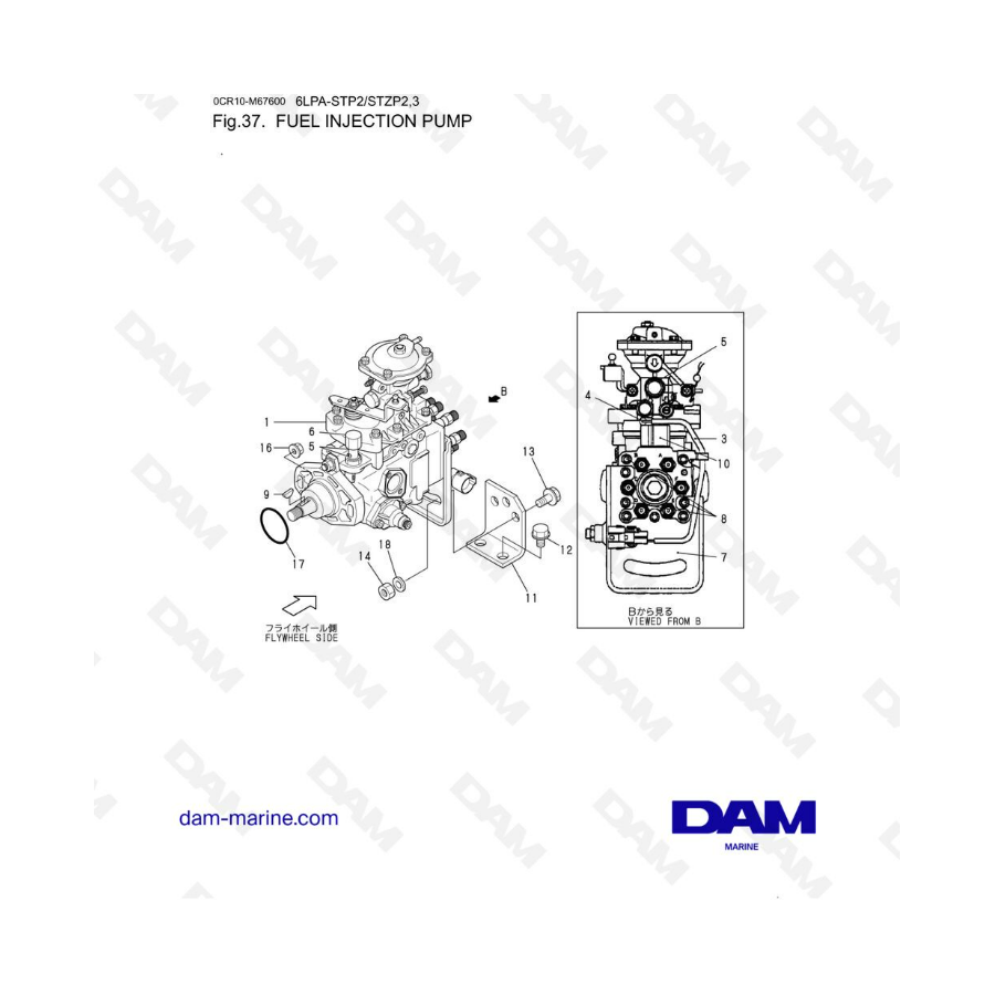 Volvo Penta 6LPA-STP2 / 6LPA-STZP2 / 6LPA-STZP3 - Fuel injection pump
