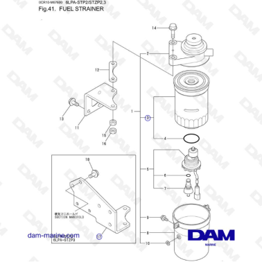 Volvo Penta 6LPA-STP2 / 6LPA-STZP2 / 6LPA-STZP3 - Fuel strainer