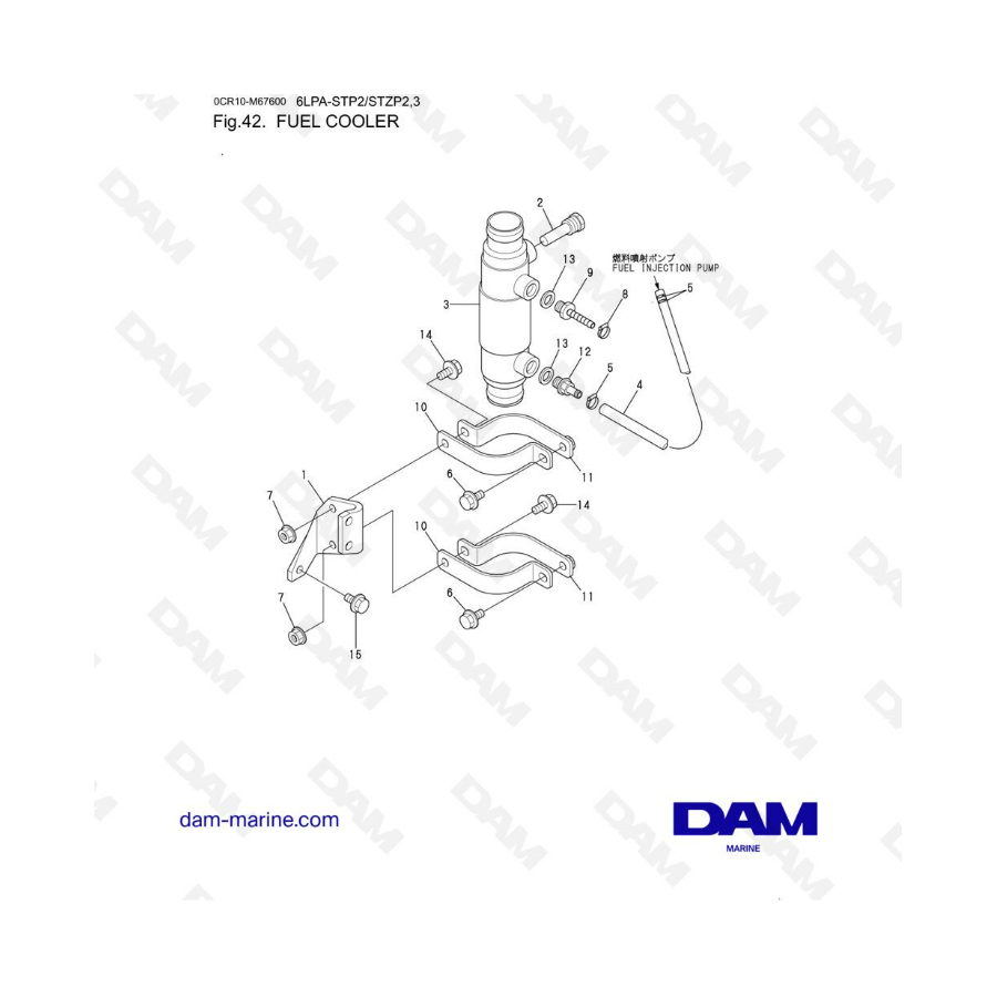 Volvo Penta 6LPA-ST2 / 6LPA-STZP2 / 6LPA-STZP3 - Enfriador de combustible 
