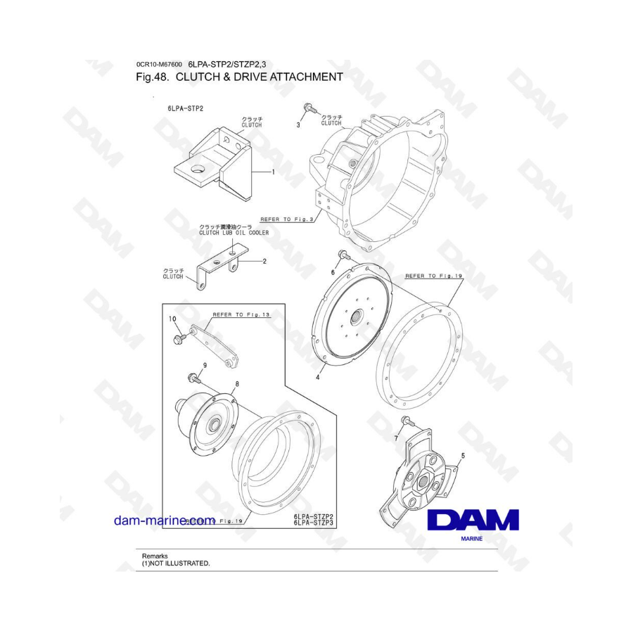 Yanmar 6LPA-STP2 / 6LPA-STZP2 / 6LPA-STZP3 - Embrague y transmisión 