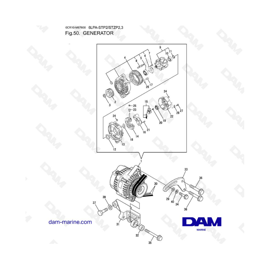 Yanmar 6LPA-STP2 / 6LPA-STZP2 / 6LPA-STZP3 - Generator