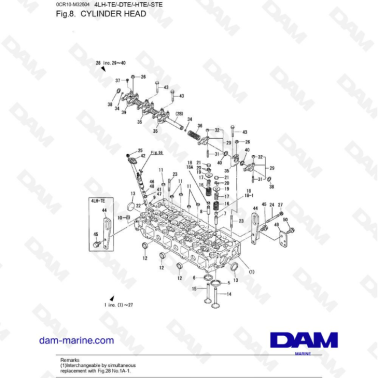 Yanmar 4LH-TE / 4LH-DTE / 4LH-STE / 4LH-HTE - Cylinder head