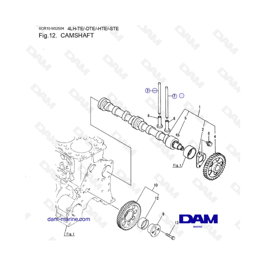 Yanmar 4LH-TE / 4LH-DTE / 4LH-HTE / 4LH-STE - Camshaft