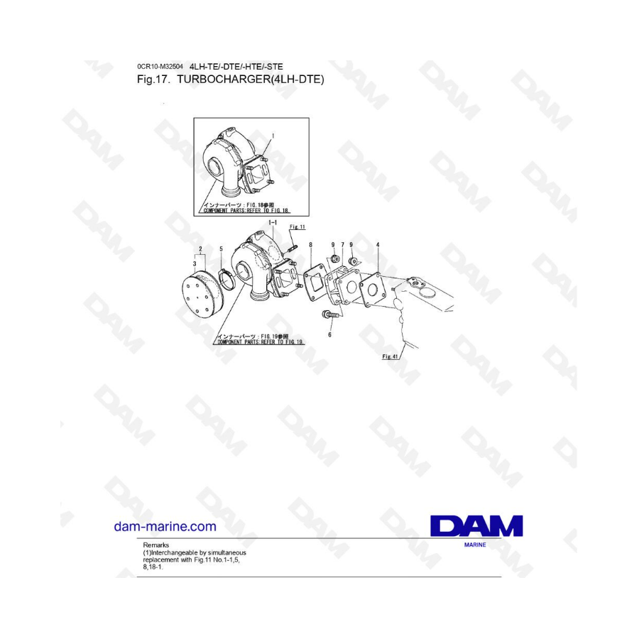 Yanmar 4LH-DTE - Turbocharger
