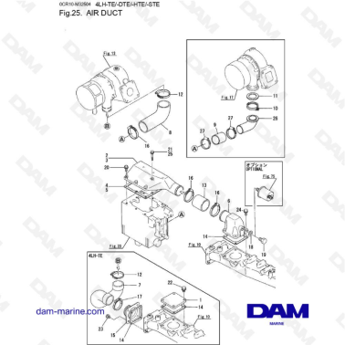 Yanmar 4LH-TE / 4LH-DTE / 4LH-HTE / 4LH-STE - Air duct