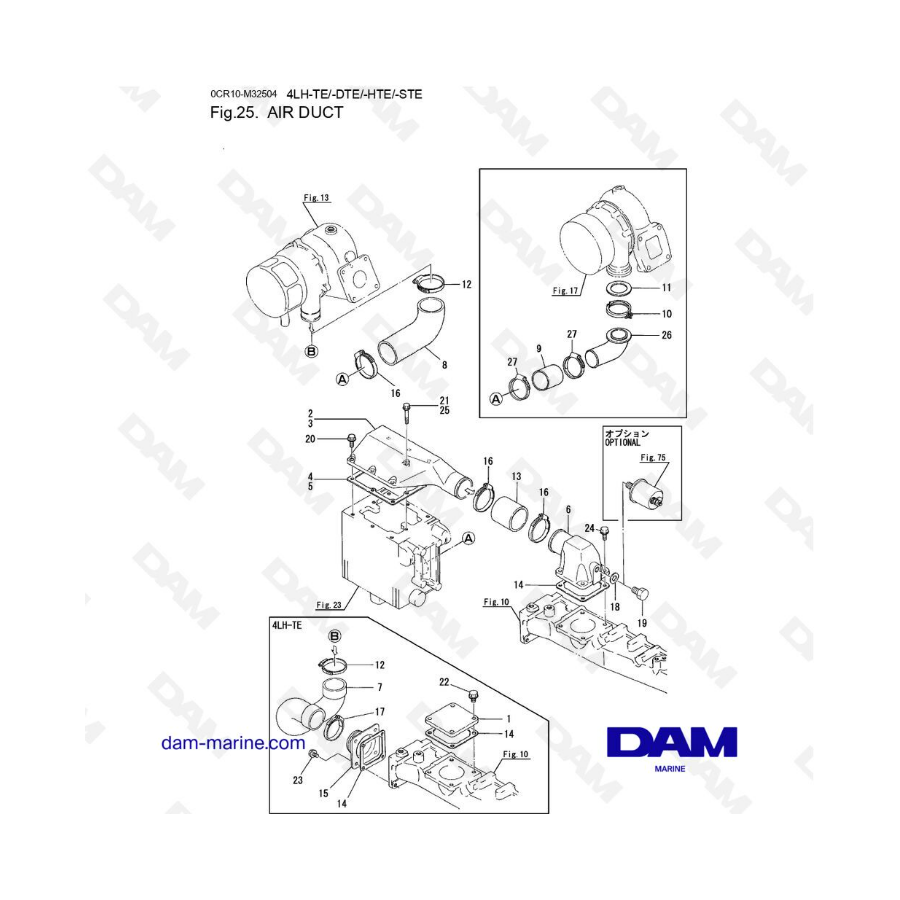 Yanmar 4LH-TE / 4LH-DTE / 4LH-HTE / 4LH-STE - Air duct