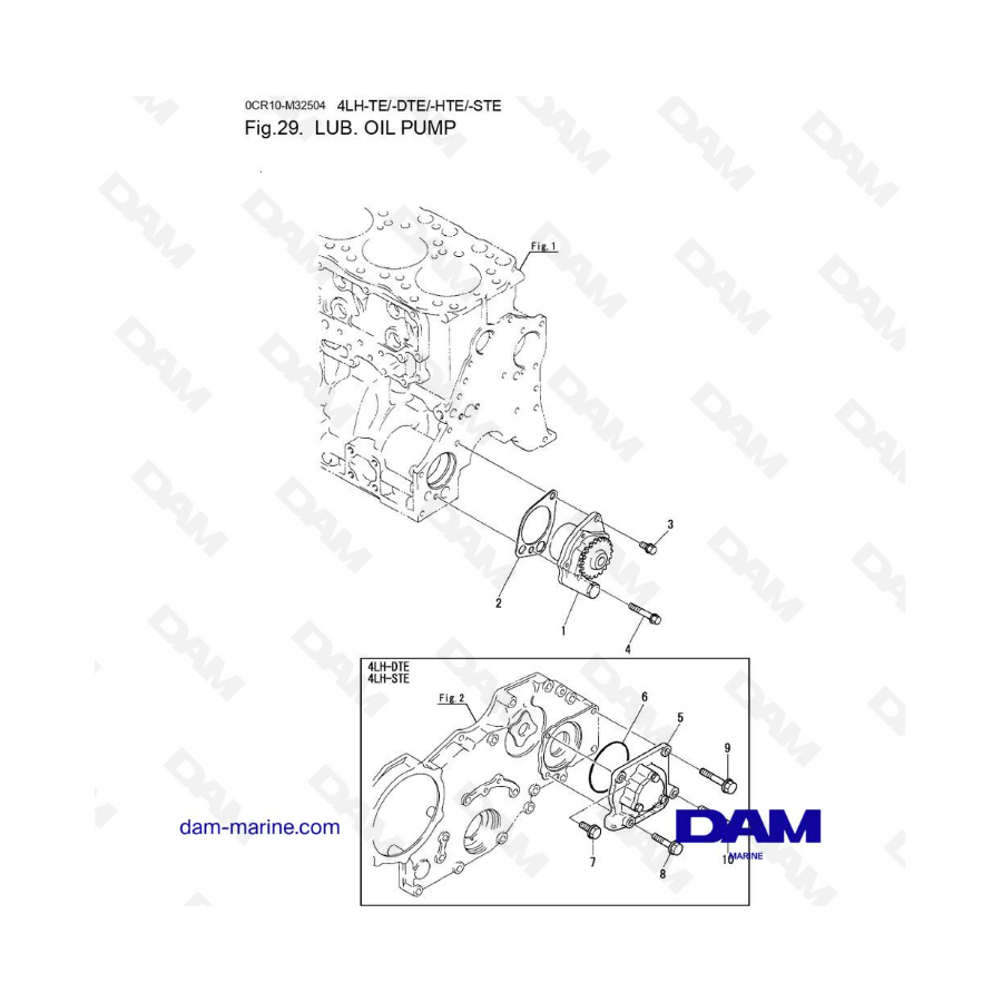 Yanmar 4LH-TE / 4LH-DTE / 4LH-HTE / 4LH-STE - Lub oil pump