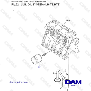 Yanmar 4LH-TE / 4LH-HTE - Lub oil system
