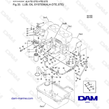 Yanmar 4LH-DTE / 4LH-STE - Lub oil system