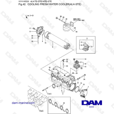 Yanmar 4LH-STE - Cooling fresh water cooler