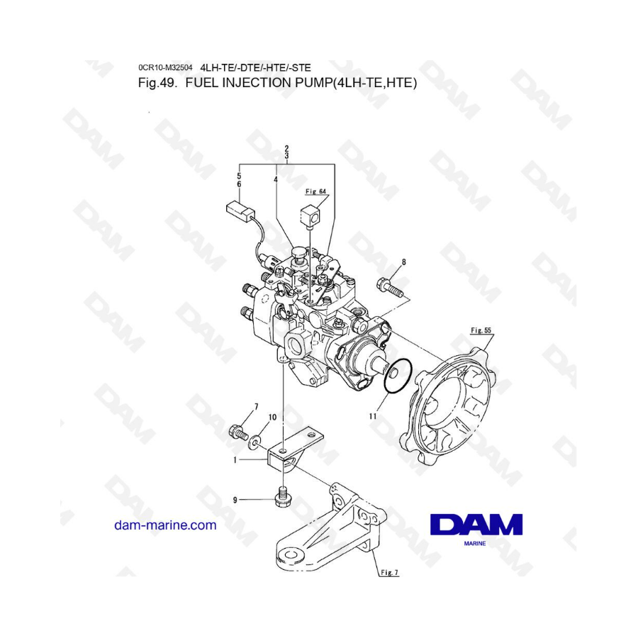 Yanmar 4LH-TE / 4LH-HTE - Fuel injection pump