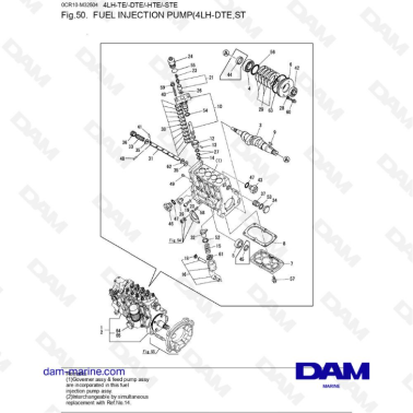 Yanmar 4LH-DTE / 4LH-STE - Fuel injection pump