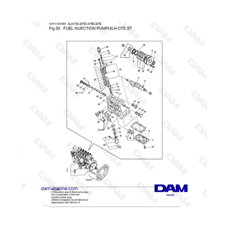 Yanmar 4LH-DTE / 4LH-STE - Fuel injection pump
