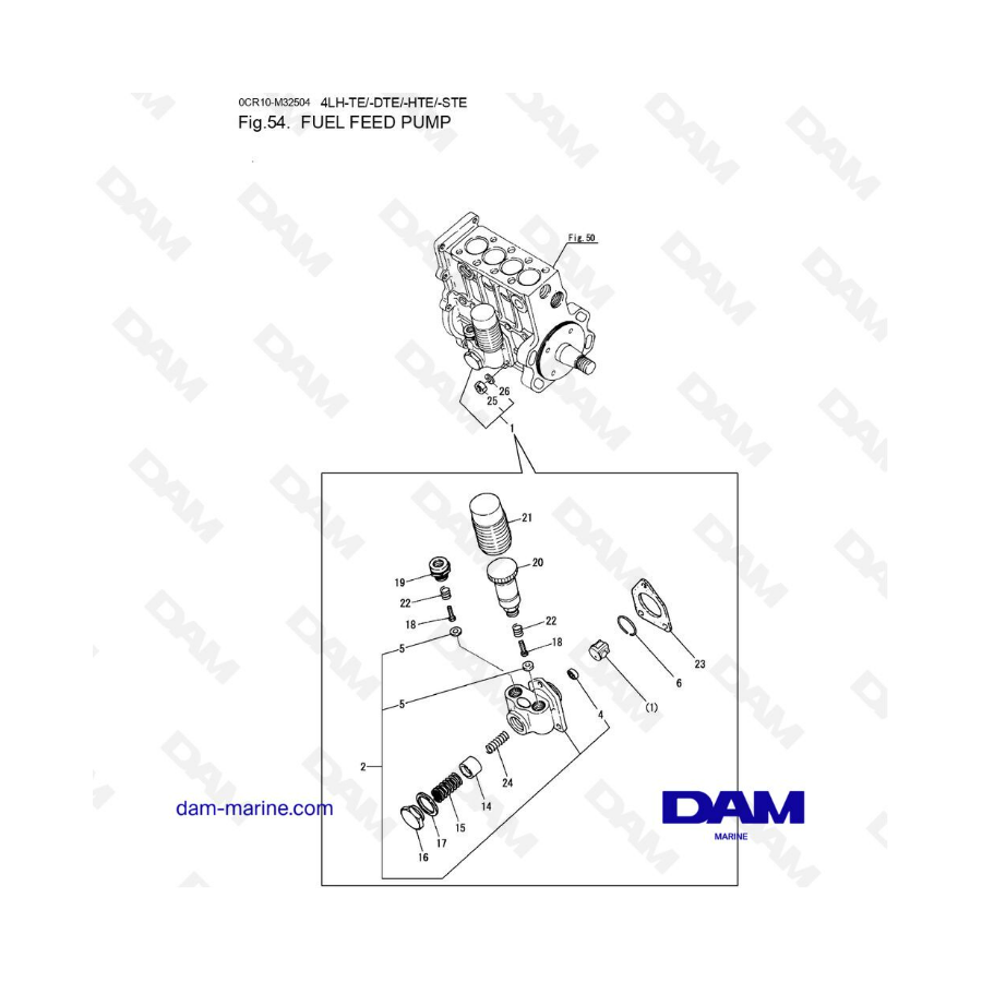 Yanmar 4LH-TE / 4LH-DTE / 4LH-HTE / 4LH-STE - Fuel feed pump