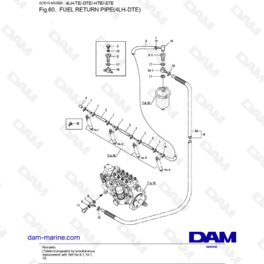 Yanmar 4LH-DTE - Fuel return pipe