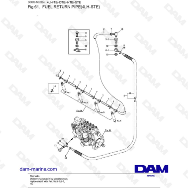 Yanmar 4LH-STE - Fuel return pipe