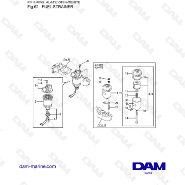 Yanmar 4LH-TE / 4LH-DTE / 4LH-HTE / 4LH-STE - Fuel strainer