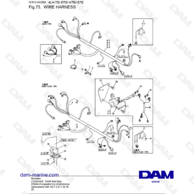 Yanmar 4LH-TE / 4LH-DTE / 4LH-HTE / 4LH-STE - Wire harness