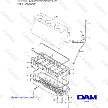 Yanmar 6LY3-ETP / STP / UTP / STC / UTC - Oil sump