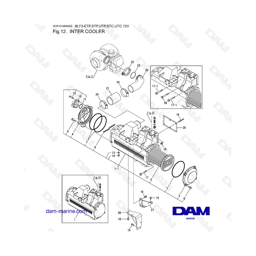 Yanmar 6LY3-ETP / STP / UTP / STC / UTC - Intercambiador